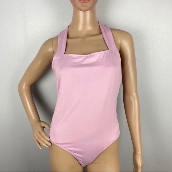 NEW PAIGE LILAC HALTER BODYSUIT - Picture 2 of 7